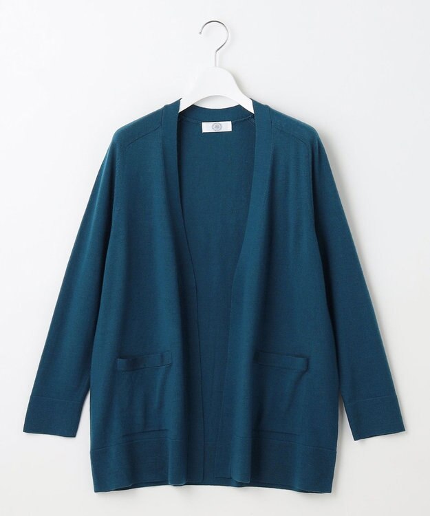 J.PRESS LADIES 【着丈が選べる・洗える】KNIT BASIC ロングカーディガン グリーン系