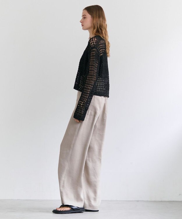 BEIGE， UVITE / コットンメッシュクロップドニット Black