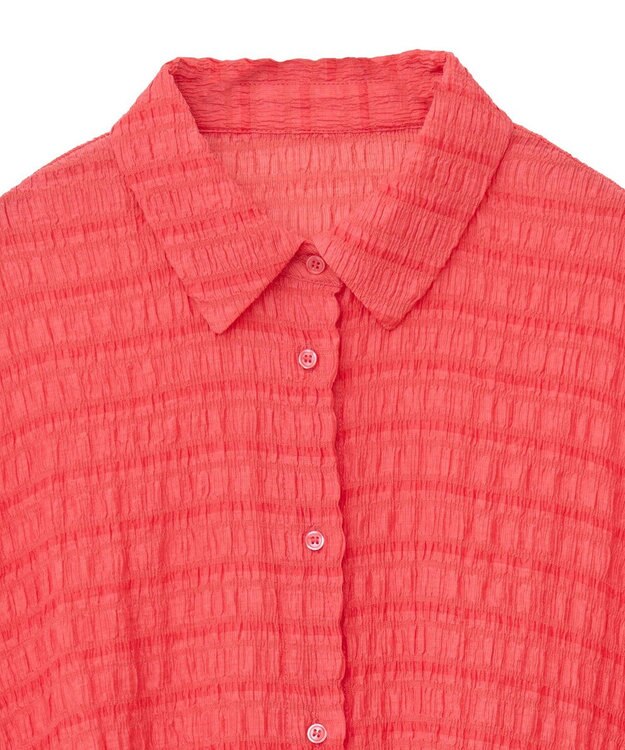 Green Parks シアーシャーリングフレンチスリーブシャツ Purple