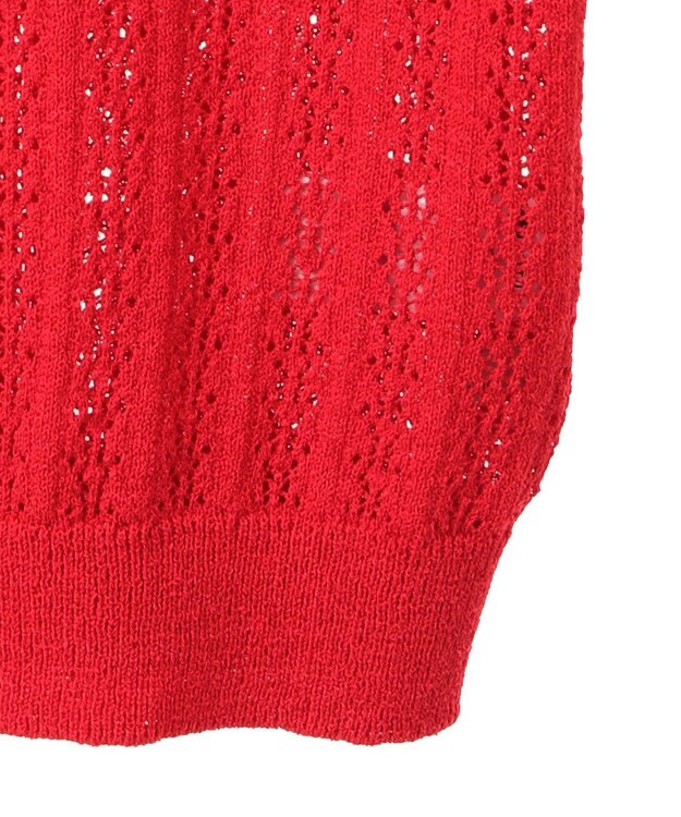 earth music&ecology 透かしニットプルオーバー Red