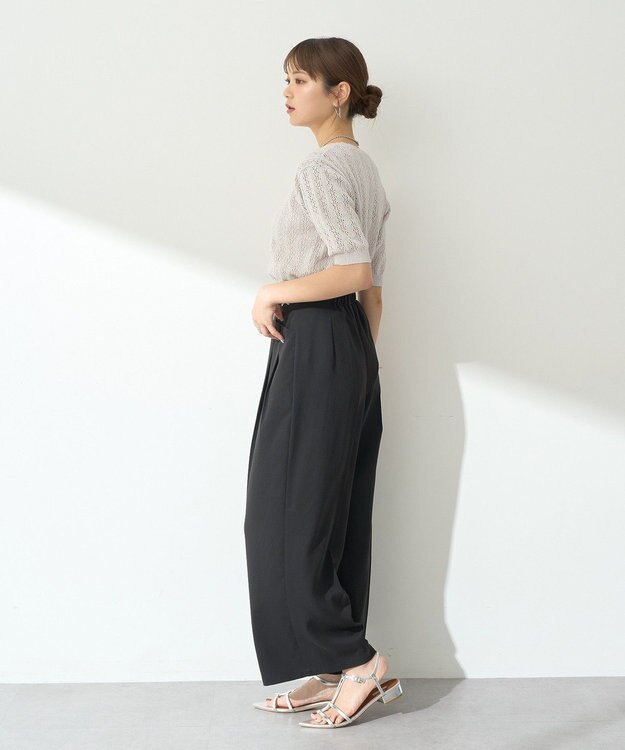 earth music&ecology 透かしニットプルオーバー Light Gray