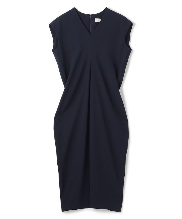 BEIGE， 【L-size】CINDY / Vネックドレス Navy