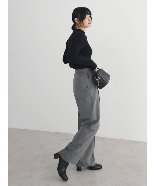 Green Parks ・ＥＬＥＮＣＡＲＥ　ＤＵＥ　ハイショクリブハイネックニット Black