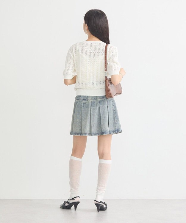 earth music&ecology 透かしニットプルオーバー Ivory