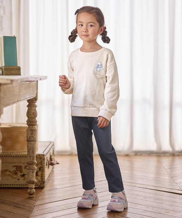 ANY KIDS アニマル バックプリントトレーナー エクリュ×ネコ