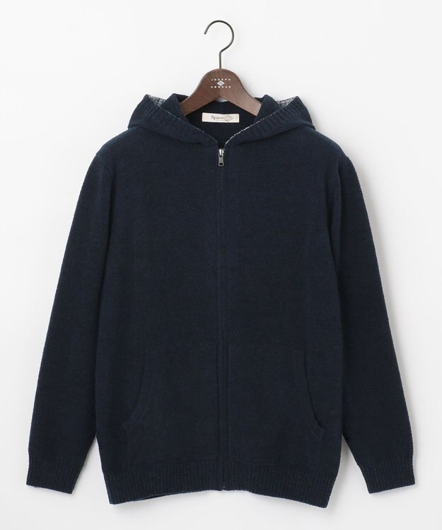 JOSEPH ABBOUD MOUNTAIN 【SPACE／UNISEX】ベアフリース パーカー ネイビー系