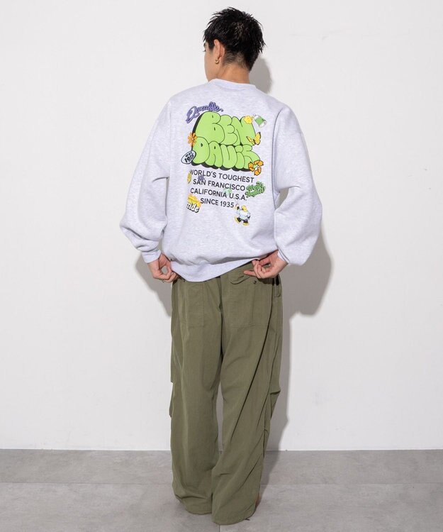 WEGO 【ユニセックス着用ITEM/MLサイズ展開/裏起毛】別注BENDAVISプランプロゴプルオーバー アッシュグレー