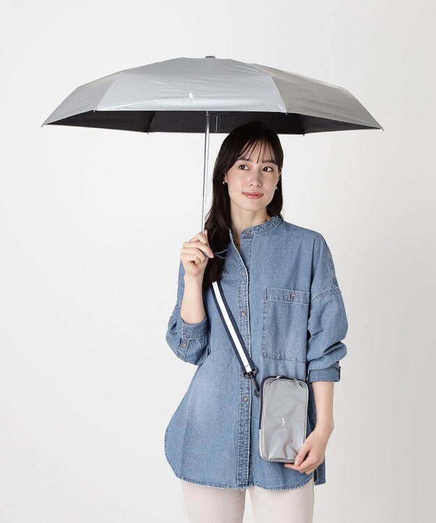 MOONBAT 【WEB限定セット】POLO RALPH LAUREN サコッシュ付き 晴雨兼用 折りたたみ傘 ポロポニー シルバー