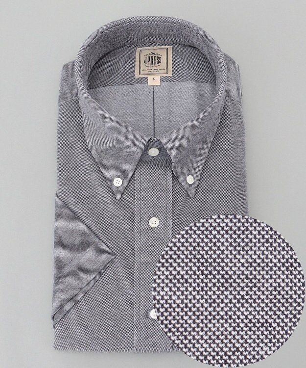 J.PRESS MEN 【J.PRESS PLUS】カノコインレイパッチポケット シャツ/B.D. ライトグレー系