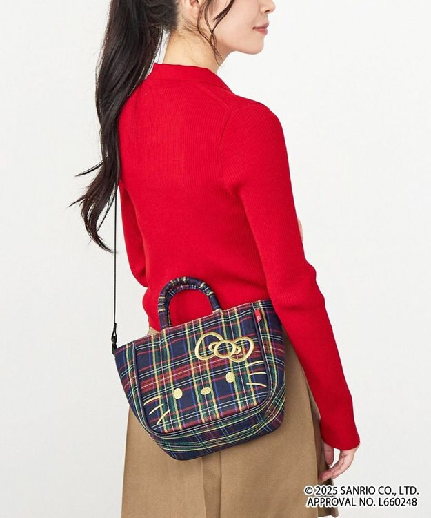 ROOTOTE 8464【サンリオ】IP.べビールー.チェック.ハローキティA 03：ネイビー