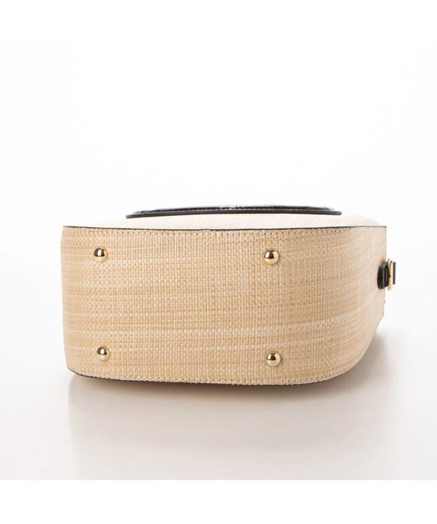 UNBILLION cachecache ポリプロピレンヒート×ビニール丸型2wayトートバッグ ブラック