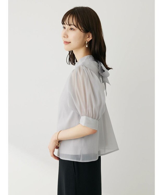 Green Parks ・ＥＬＥＮＣＡＲＥ　ＤＵＥ　バックリボンブラウス Off White