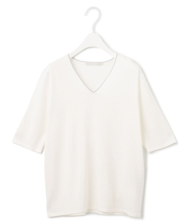 ICB L 【WEB限定カラーあり】 シンセティックハイゲージ 半袖ニット オフホワイト系