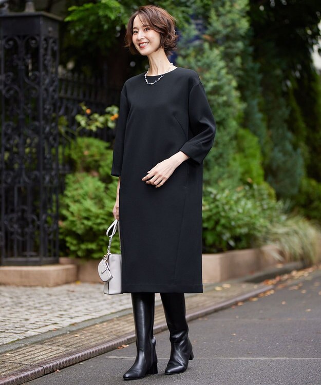 自由区 【XSサイズ～/洗える】ライトダブルクロス ワンピース