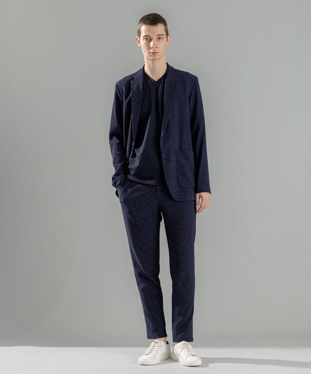 JOSEPH HOMME 【洗える/ストレッチ】ソフトプリーツストレッチ ドロスト付テーパードパンツ / PEGG CONVERTIBLE ネイビー系