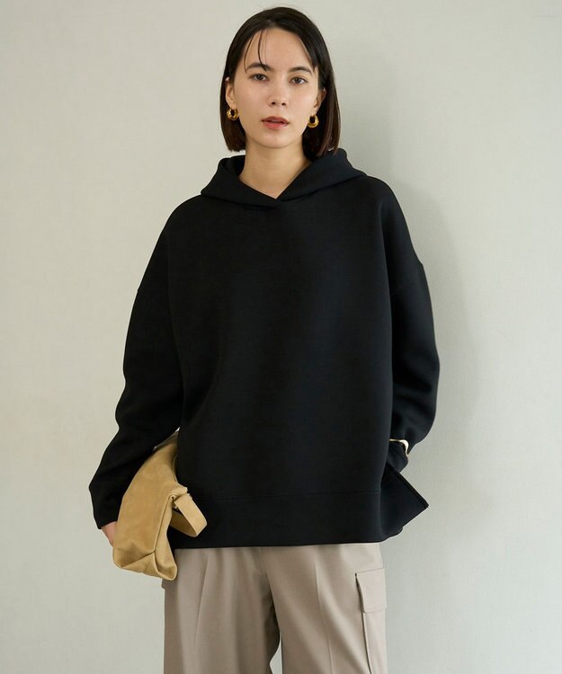 UNFILO BEAUTY FORM JERSEY サイドZIP フーディ ブラック