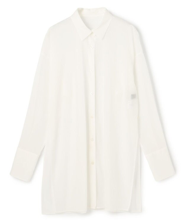 uncrave トリコットシフォン ロングシャツ オフ