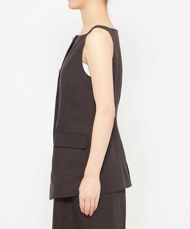 uncrave テンセルライトリネン ジレブラウス ブラウングレー