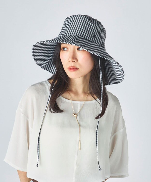 OP／FILA 【Ocean Pacific】UVカットつば広ハット ホワイト×ブラック