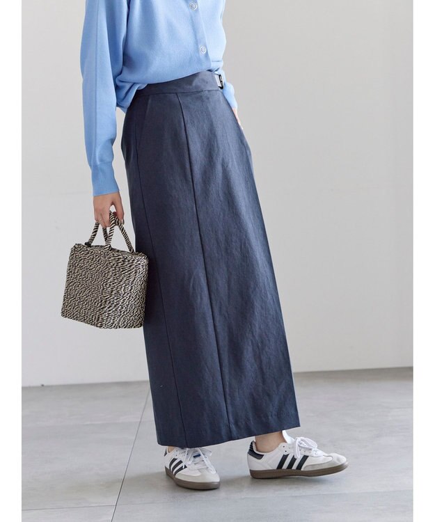 Te chichi サイドベルトチノタイトスカート ネイビー