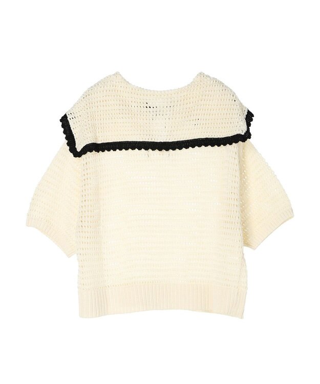 Green Parks クロシェ風セーラーカラーニット Off White
