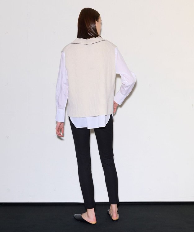 JOSEPH ポプリンシャツ×ニットベスト Ivory