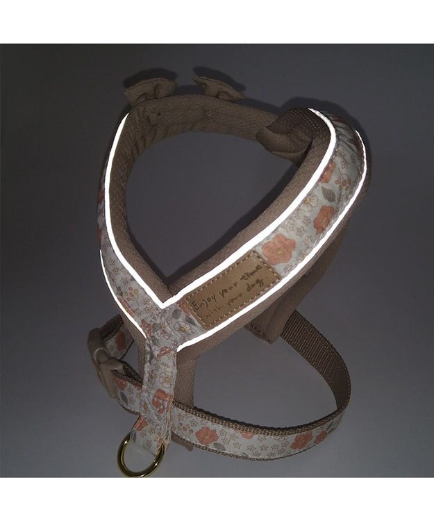 PET PARADISE 反射 花柄 アクティブハーネス  【ＳＳ】 小型犬 茶系