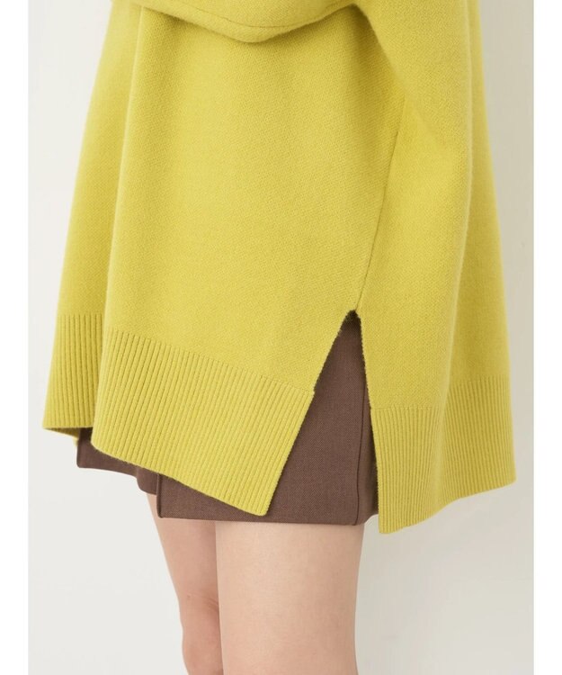 earth music&ecology やわらかタッチハイネックチュニック Lime Green