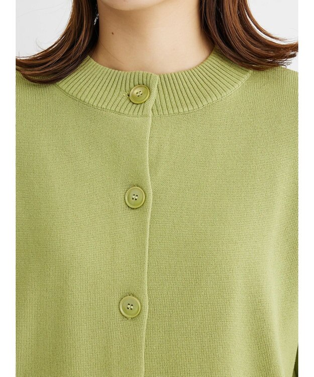 Green Parks ミドル丈モックネックカーディガン Green