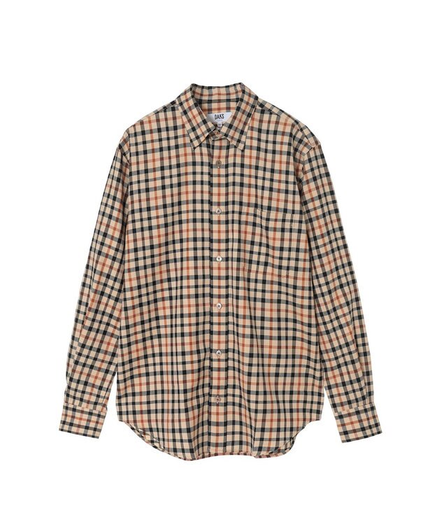 DAKS ウールチェック 隠しボタンダウンシャツ ハウスチェック