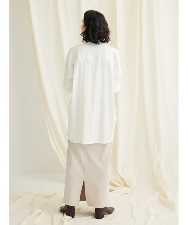 CRAFT STANDARD BOUTIQUE レーヨンデシンバンドカラーシャツ Off White