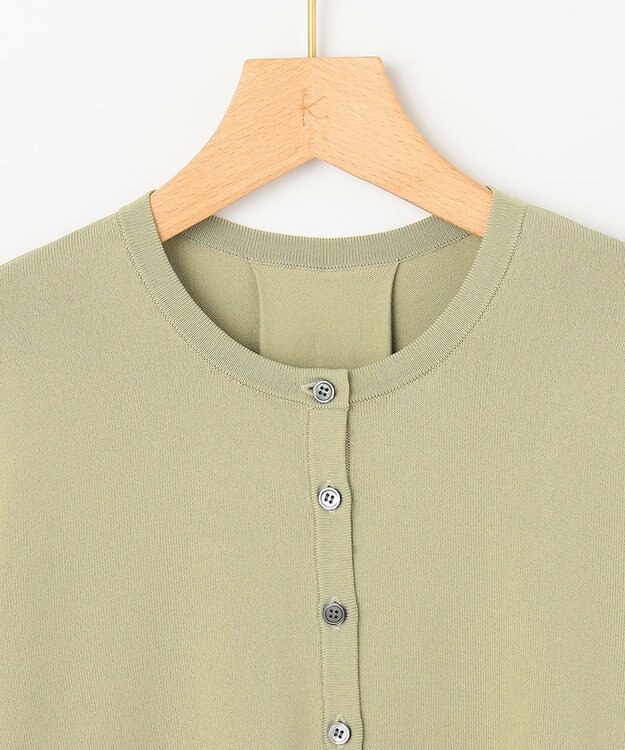 組曲 L 【6色展開・UVケア】クルーネックモダンカーディガン ピスタチオ系