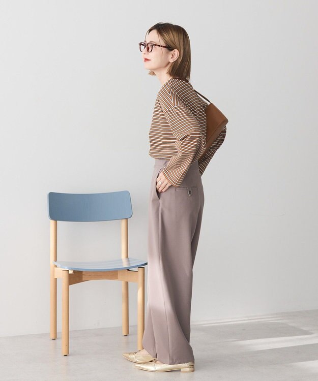 AMERICAN HOLIC カラーボーダークロップド丈プルオーバー Brown