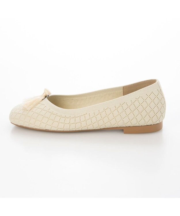 ing <ing>【サステナブル】２WAYスクエアトゥニットパンプス ホワイト