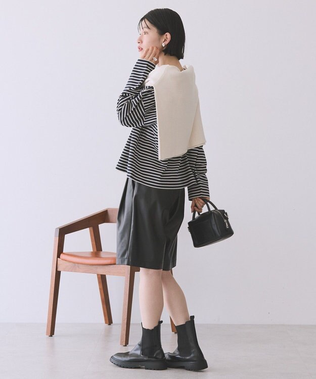 AMERICAN HOLIC カラーボーダークロップド丈プルオーバー Brown