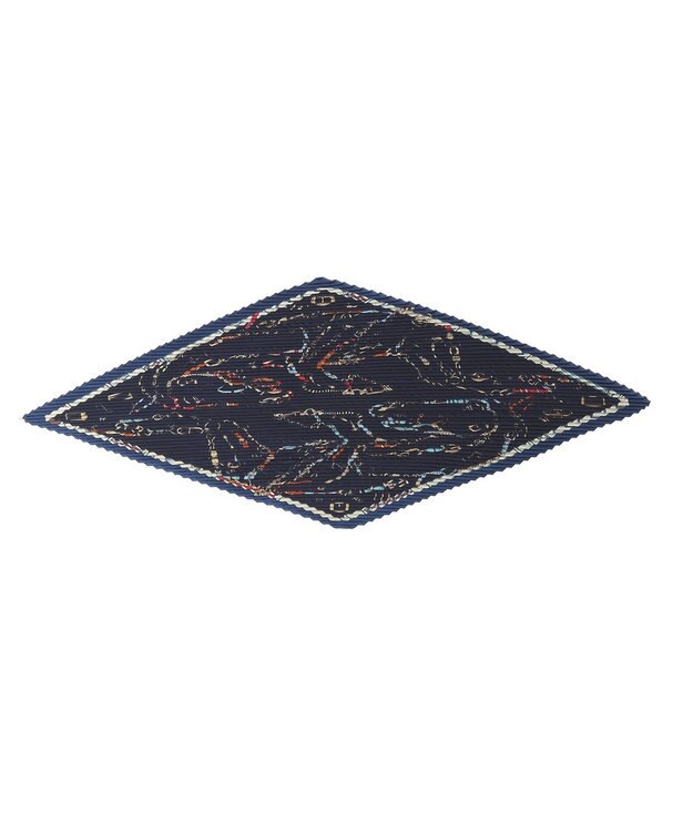 YECCA VECCA ビットプリントプリーツスカーフ Navy