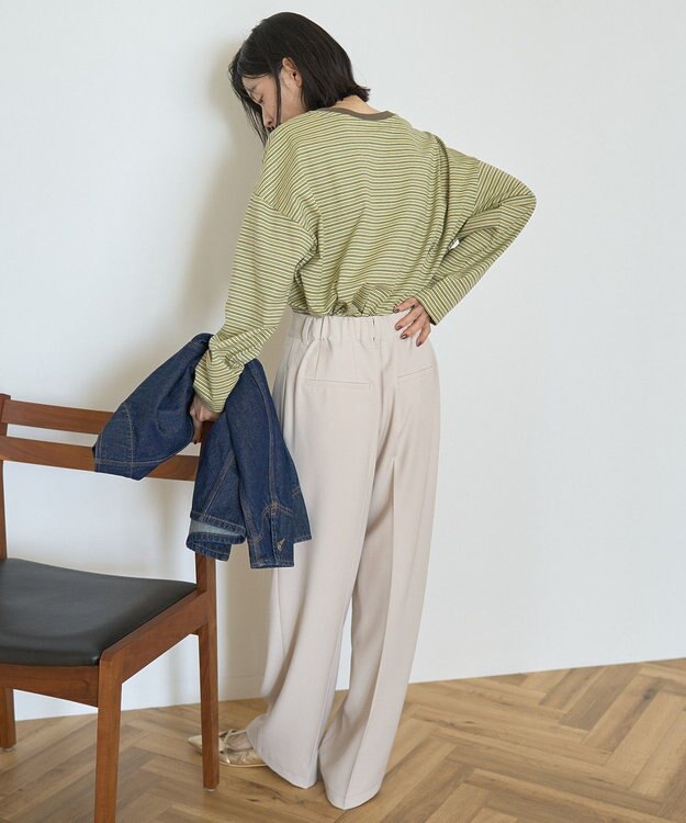 AMERICAN HOLIC カラーボーダークロップド丈プルオーバー Brown