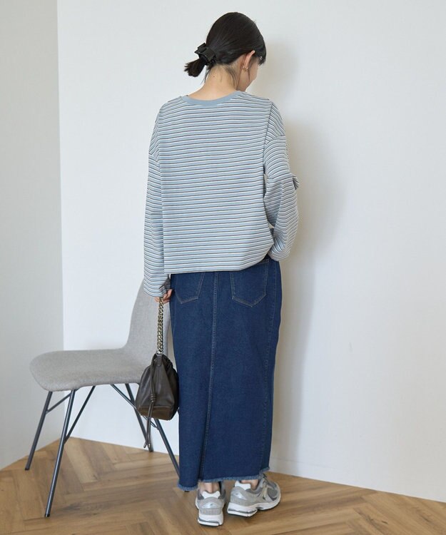 AMERICAN HOLIC カラーボーダークロップド丈プルオーバー Brown