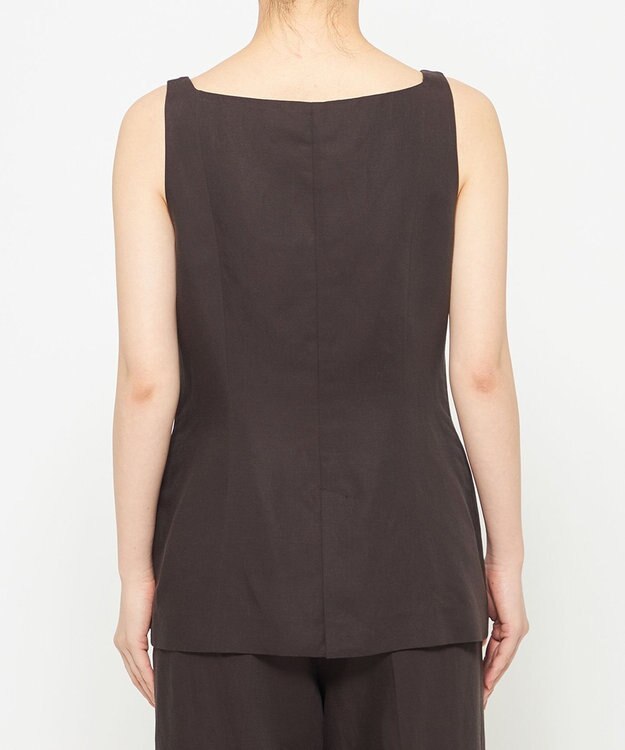 uncrave テンセルライトリネン ジレブラウス ブラウングレー