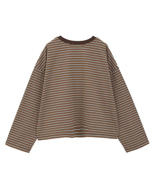 AMERICAN HOLIC カラーボーダークロップド丈プルオーバー Brown