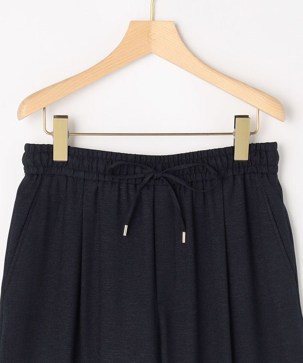 組曲 ライトリネンライクイージーワイド パンツ ネイビー系