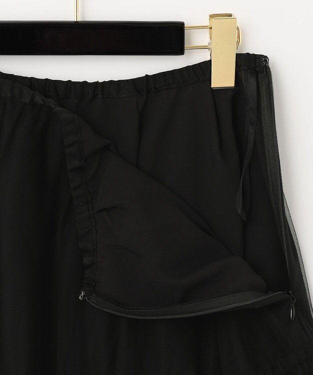 GRACE CONTINENTAL ブラックタフタオーバースカート ブラック