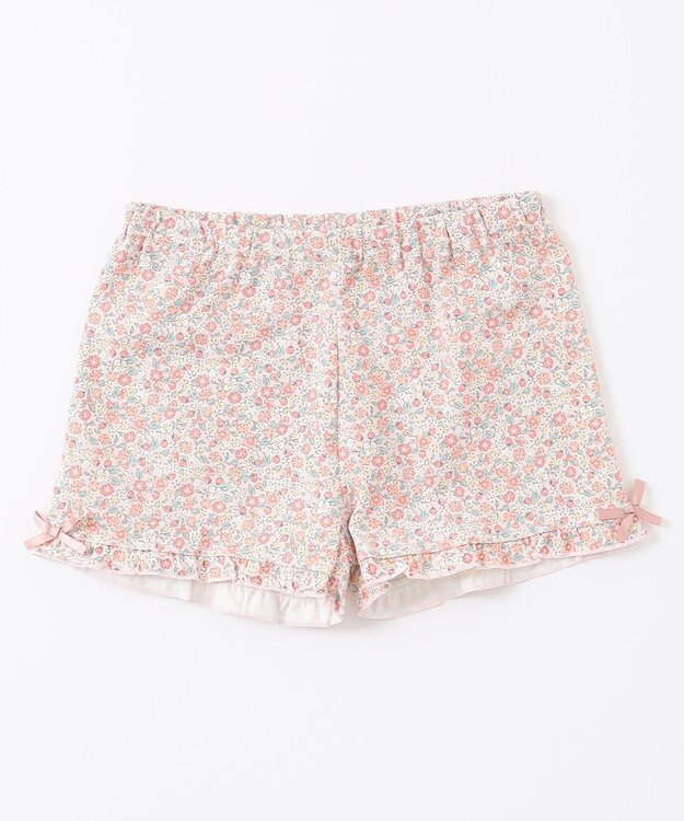 ANY KIDS 無地/総柄 1分丈スパッツ ピンク（花柄）