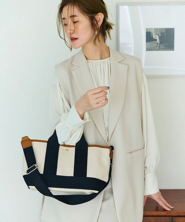 TOPKAPI 【Breath TOPKAPI】SCOTCH GRAIN スコッチグレイン ショルダー付き ミニ トート バッグ クリーム