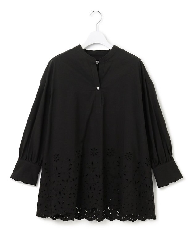 23区 S 【SLOW/一部店舗限定】フラワーエンブロイダリー ブラウス ブラック系