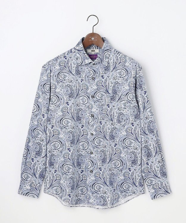 JOSEPH ABBOUD 【LIBERTY・綿100％】リバティペイズリープリントコーデュロイ シャツ ネイビー系6