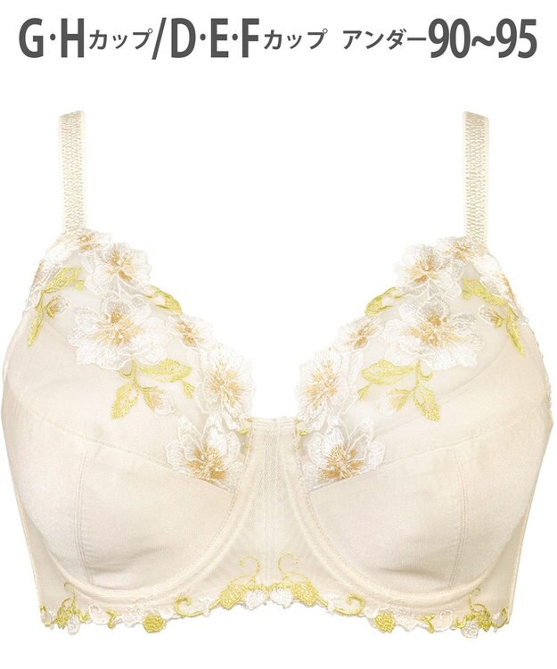 Wing ブラジャー Wing Lesiage 安定感のあるつけごこち 綿混素材(肌側) 【5010シリーズ】 フルカップブラ Hカップまで対応 大きいサイズ PB5010 ウイング／ワコール クリーム