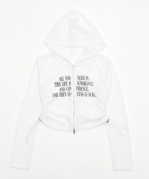 WEGO グラフィックシアーリブパーカー ホワイト