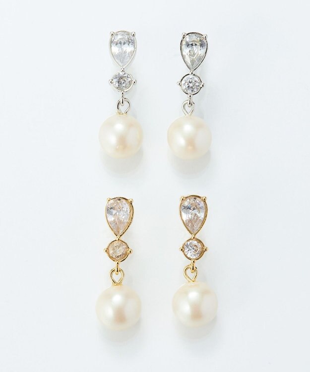 Phoebe 【痛くないシリーズ/金属アレルギー対応】ルナドロップパールライトフィットイヤリング　ゴールド ゴールド