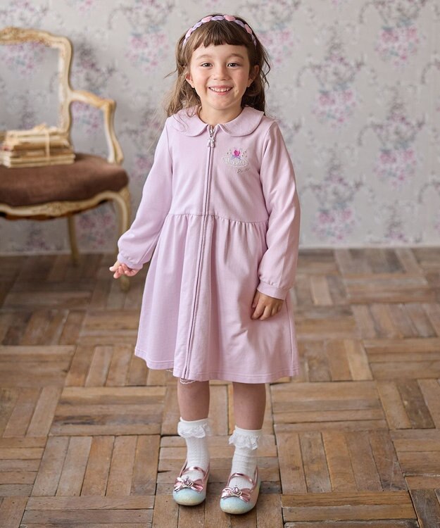 ANY KIDS キラキラ カチューシャ ピンク×ラベンダー（ハート）